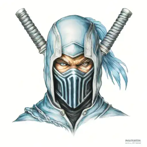 sub zero from mortal Kombat tattoo design idea