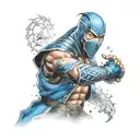 sub zero from mortal Kombat tattoo design idea