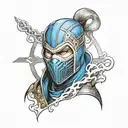 sub zero from mortal Kombat tattoo design idea