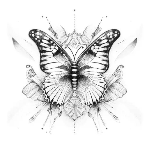 many little butterfly tattoo design idea