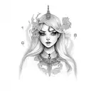 Arielle angel tattoo design idea