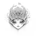 Arielle angel tattoo design idea