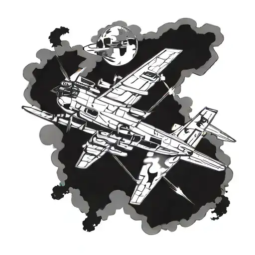 Combine elements of a B52 bomber and a C130 to create a unique military aircraft tattoo design tattoo design idea