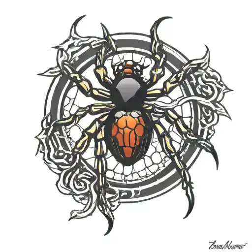 black widow spider tattoo design idea