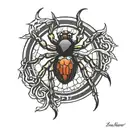 black widow spider tattoo design idea
