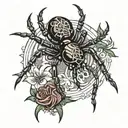 black widow spider tattoo design idea
