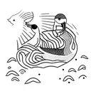 duck and duckling tattoo design idea