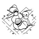 duck and duckling tattoo design idea