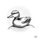 duck and duckling tattoo design idea