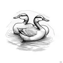 duck and duckling tattoo design idea
