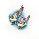 duck and duckling tattoo design idea
