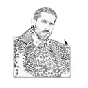 a man in a leopard print suit tattoo design idea