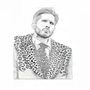 a man in a leopard print suit tattoo design idea