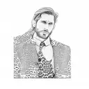 a man in a leopard print suit tattoo design idea