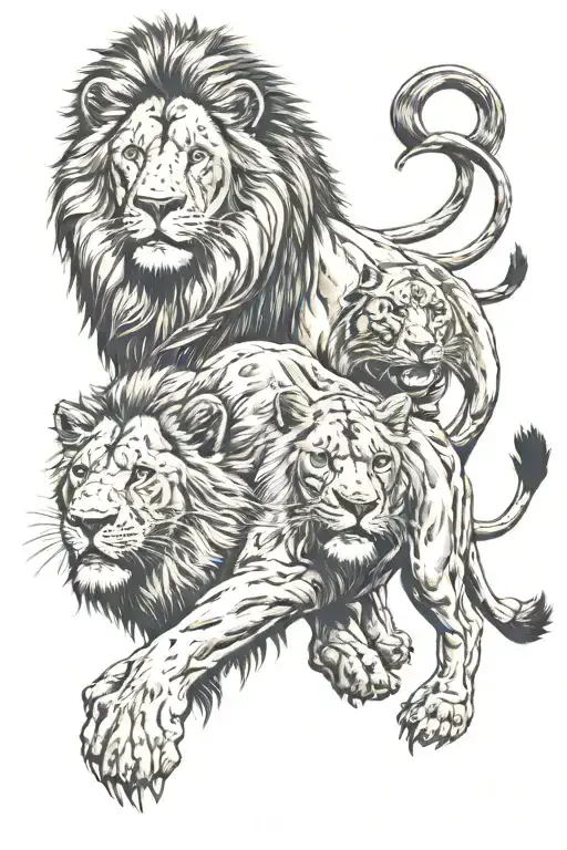 lion and galatasaray tattoo design idea