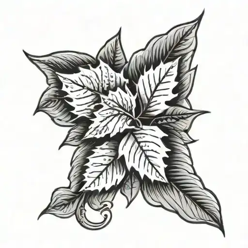 American traditional elbow tattoo leaves tattoo design idea