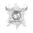 mirror ball tattoo design idea