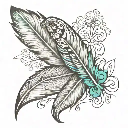 feather, bird tattoo design idea
