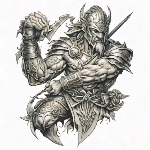 power, warrior, meaningful tattoo design idea