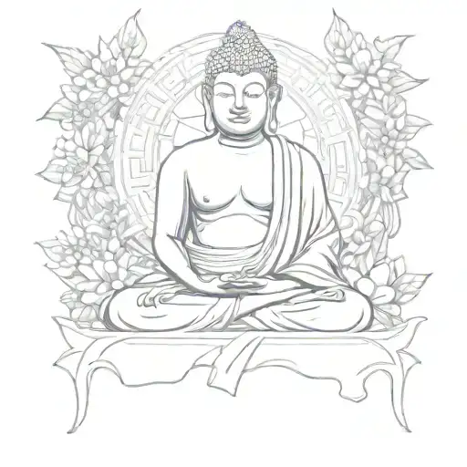 budha sitting tattoo design idea