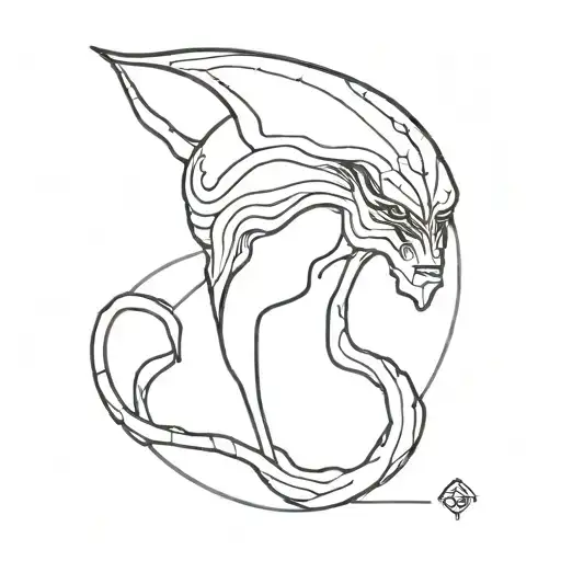 alien god symbol tattoo design idea