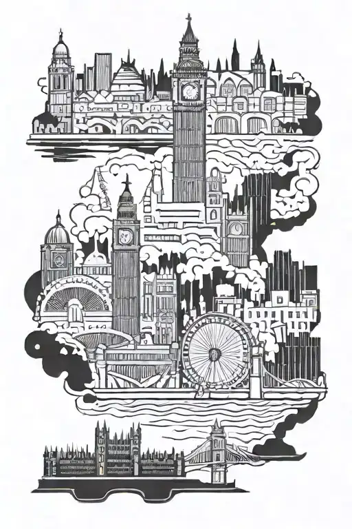 London skyline tattoo design idea