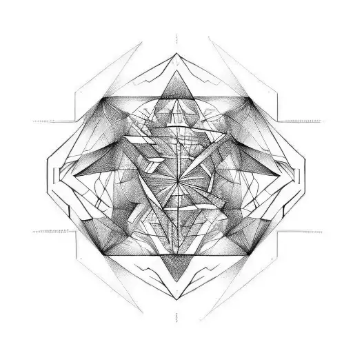 geometry, cybernetic, futuristic tattoo design idea
