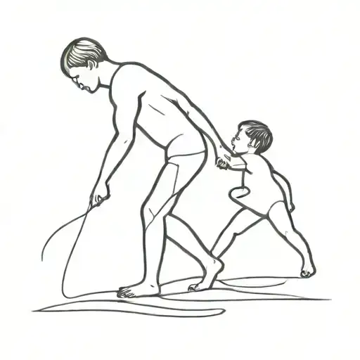 first born son walking tattoo design idea