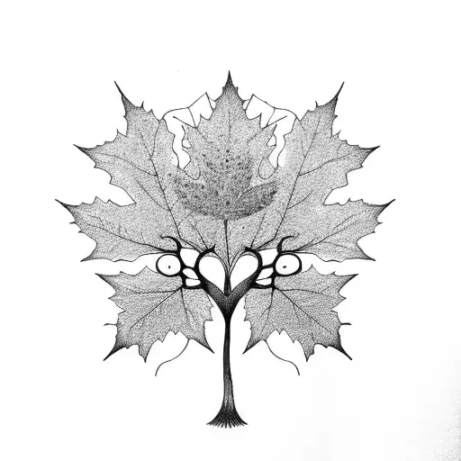 tree of life with maple leafs  tattoo design idea