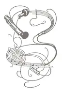 Music and microphone tattoo design idea