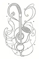 Music and microphone tattoo design idea