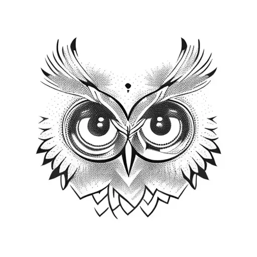 owl and coffee bean tattoo design idea