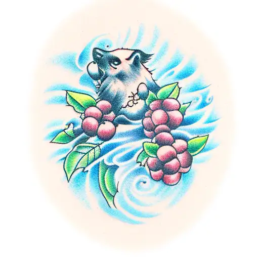 blueberry bush  tattoo design idea