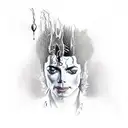 A drawing that suited the cover of Michael Jackson's album Dangerous, Freddy mercury and electronic music tattoo design idea