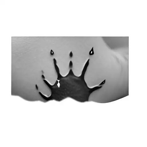 paw print on pubic mound tattoo design idea