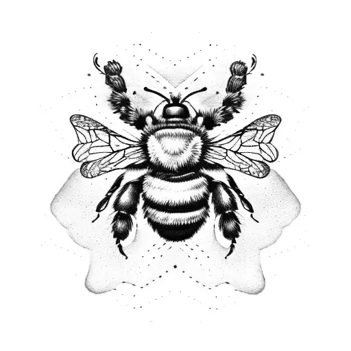 Military-inspired bumble bee tattoo design idea