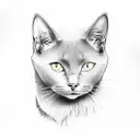 Russian blue cat tattoo design idea