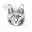 Russian blue cat tattoo design idea