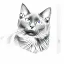 Russian blue cat tattoo design idea