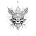 Engel mit Wolken und einem Adlerim chicano style tattoo design idea