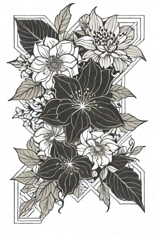 June birth flower, September birth flower, March birth flower tattoo design idea