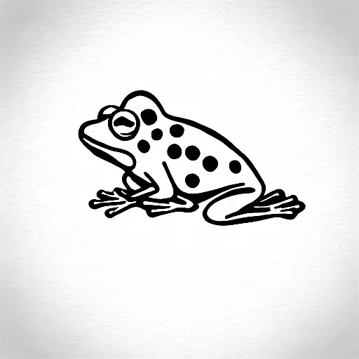 cartoon frog running tattoo design idea