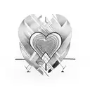 a heart with lines vertically arranged tattoo design idea