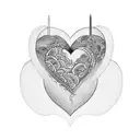 a heart with lines vertically arranged tattoo design idea