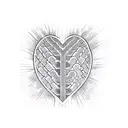 a heart with lines vertically arranged tattoo design idea