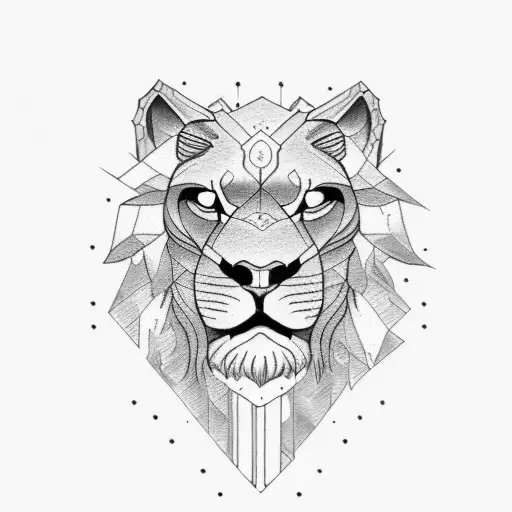 roaring Lion and lamb arm sleeve  tattoo design idea