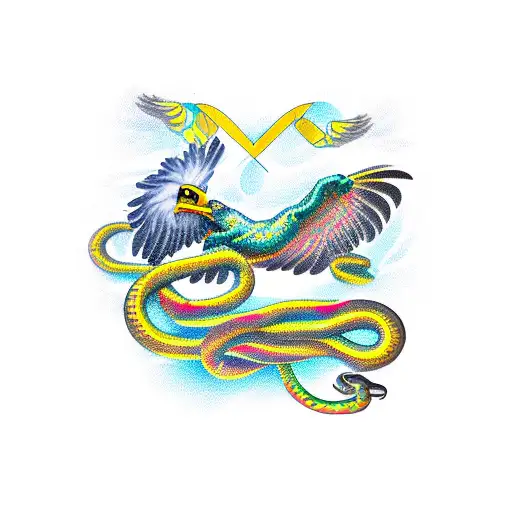 eagle and snake tattoo design idea