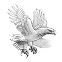 eagle spread wings and snake tattoo design idea
