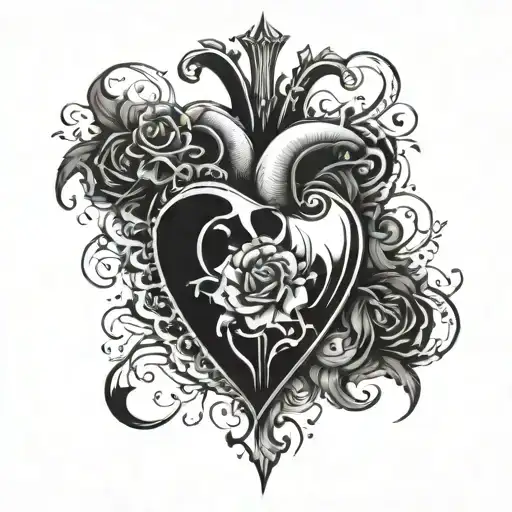 ritual order paranormal heart tattoo design idea