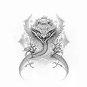 Dragon kodama tattoo design idea